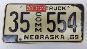 1969 NEBRASKA Dixon County Commercial 38-Ton Truck License Plate 35-554 - Picture 1 of 1