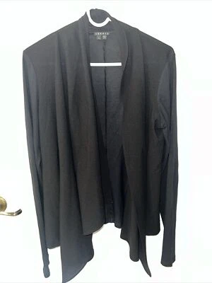 Cárdigan Theory Frente Abierto Negro Mezcla Lana Fino Ligero Talla Grande Foto 1 de 4