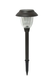 5 Piece - LED Solar Pathway Garden Lights, Oil-Rubbed Bronze Fluted Glass Lens - Picture 1 of 12