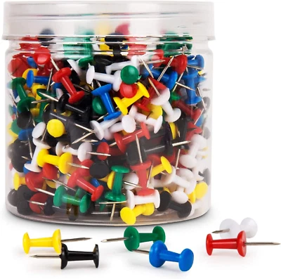 400Pcs Push Pins, Thumb Tacks for Bulletin Board, Stick Pins Thumb Tacks for Cor - Image 1 of 4