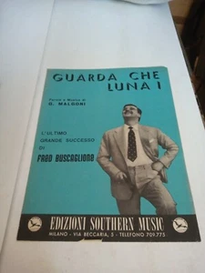 Sheet Music See That Moon! Fred Buscaglione Malgoni EDIZIONI SOUTHERN MUSIC 1959 - Picture 1 of 1