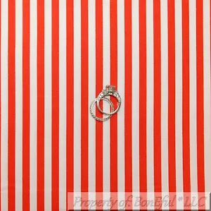 BonEful Fabric FQ Cotton Quilt Red White Stripe Candy Cane Xmas Girl Boy Holiday - Picture 1 of 6