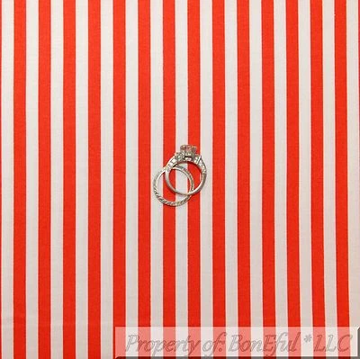 BonEful Fabric FQ Cotton Quilt Red White Stripe Candy Cane Xmas Girl Boy Holiday - Image 1 of 4