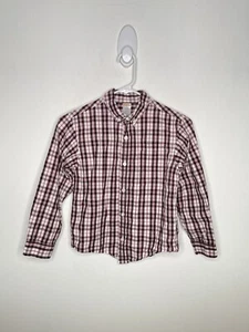 Gymboree Plaid Button Down Shirt Boys Size 7 Long Sleeve Collar Red Black - Picture 1 of 4