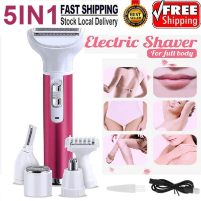 5-in-1 Elektrischer Rasierer Intimbereich Damenrasierer Bikini Trimmer Epilierer - Bild 1 von 4