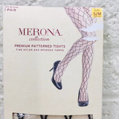 Novo com etiquetas!! Meias em ziguezague verticais de diamante estampadas premium Merona S/M nude transparente - Imagem 1 de 4