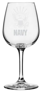United States Navy geätztes Weinglas mit Stiel 12,75 Unzen - Bild 1 von 4