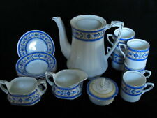 ALFRED MEAKIN "HARMONY" COFFEE SET BLUE GOLD YELLOW WHITE