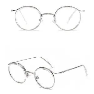 Metal Retro Eyeglass Frame Round Clear Glasses Women Men Stylist Decoration A - Picture 1 of 14
