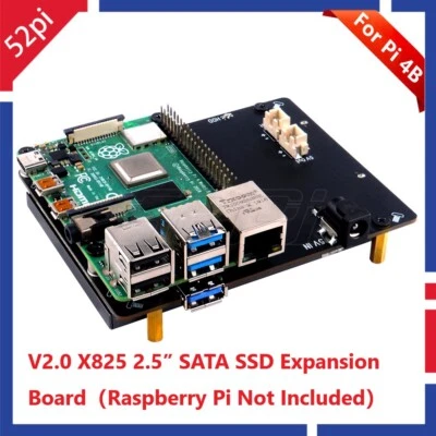 X825 V2.0 2.5 inch SATA HDD/SSD Storage Expansion Board for Raspberry Pi 4 B - Image 1 of 4