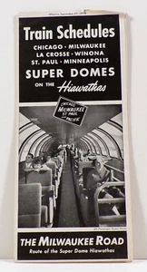The Milwaukee Road 1953 Zugfahrplan, Super Dome, Hiawatha, Pioneer, Columbian - Bild 1 von 2
