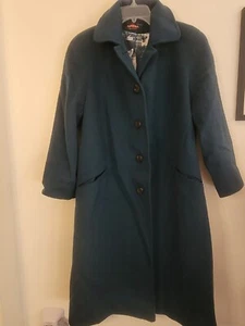 Alorna Petite Wool Teal Green Trench/long Dress Coat Fully Lined Womens Medium - Picture 1 of 5