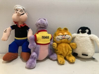 Vintage Stuffed Animals Lot of 4 1970s-1980s Popeye Garfield Figment Disney - Image 1 of 4