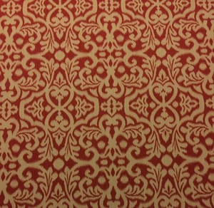 WAVERLY SOUK'S ENTRY CARDAMOM RED FLORAL IKAT UPHOLSTERY FABRIC BY YARD 54"W - Picture 1 of 5