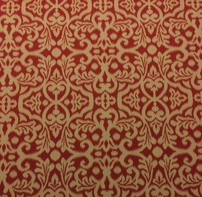 WAVERLY SOUK'S ENTRY CARDAMOM RED FLORAL IKAT UPHOLSTERY FABRIC BY YARD 54"W - Image 1 of 4