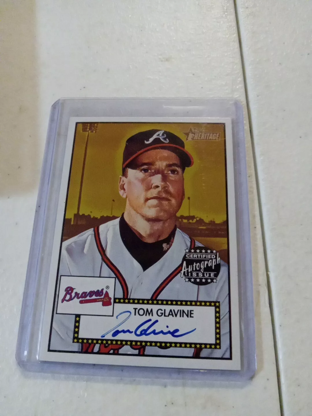 Super Rare 2001 Topps Heritage Tom Glavine SP AUTO BRAVES