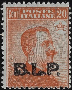 1923 Italia Regno B.L.P. BLP soprastampa III tipo 20c arancio MH* ling firmato - Imagen 1 de 1