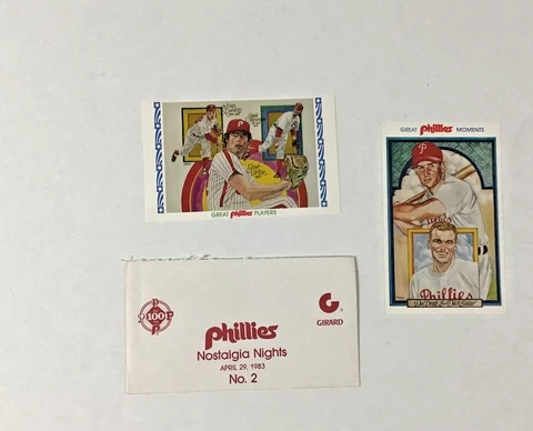 1983 Girard Phillies Perez-Steele Art Postcards Set #2 Steve Carlton Cover