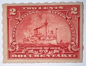 Travelstamps: 1898 US Stamps Scott #R164 “Battleships”Revenue Mint Og Nh, MOGNH - Picture 1 of 6