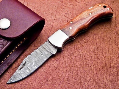 Custom Handmade Forged Damascus Folding Pocket Knife , Pocket Knife TR-5862 - Image 1 of 4