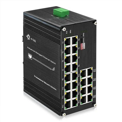 Industrial 24-Port Gigabit Managed PoE Switch -Hardened RJ45 10/100/1000 Mbps - Image 1 of 4
