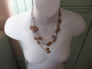 FLAT BEAD NECKLACE - Picture 1 of 2