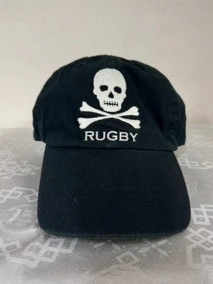 RARO DEADSTOCK De Colección POLO RUGBY RALPH LAUREN Calavera Huesos Cruzados Sombrero Gorra Negro Foto 1 de 4