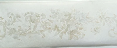 Текстурированная цветочная лоза шампанское белая слоновая кость 6,5 дюйма кайма для обоев предварительно наклеенная - Изображение 1 из 4