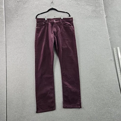 Pantalones de mezclilla para hombre Levi's 513 33X30 borgoña ajustados rectos entrepierna de 30" Foto 1 de 4