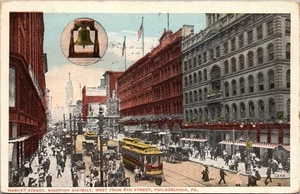 MARKET STREET Scene SHOPPING DISTRICT Philadelphia, Pennsylvania c1918 Postcard - Picture 1 of 2