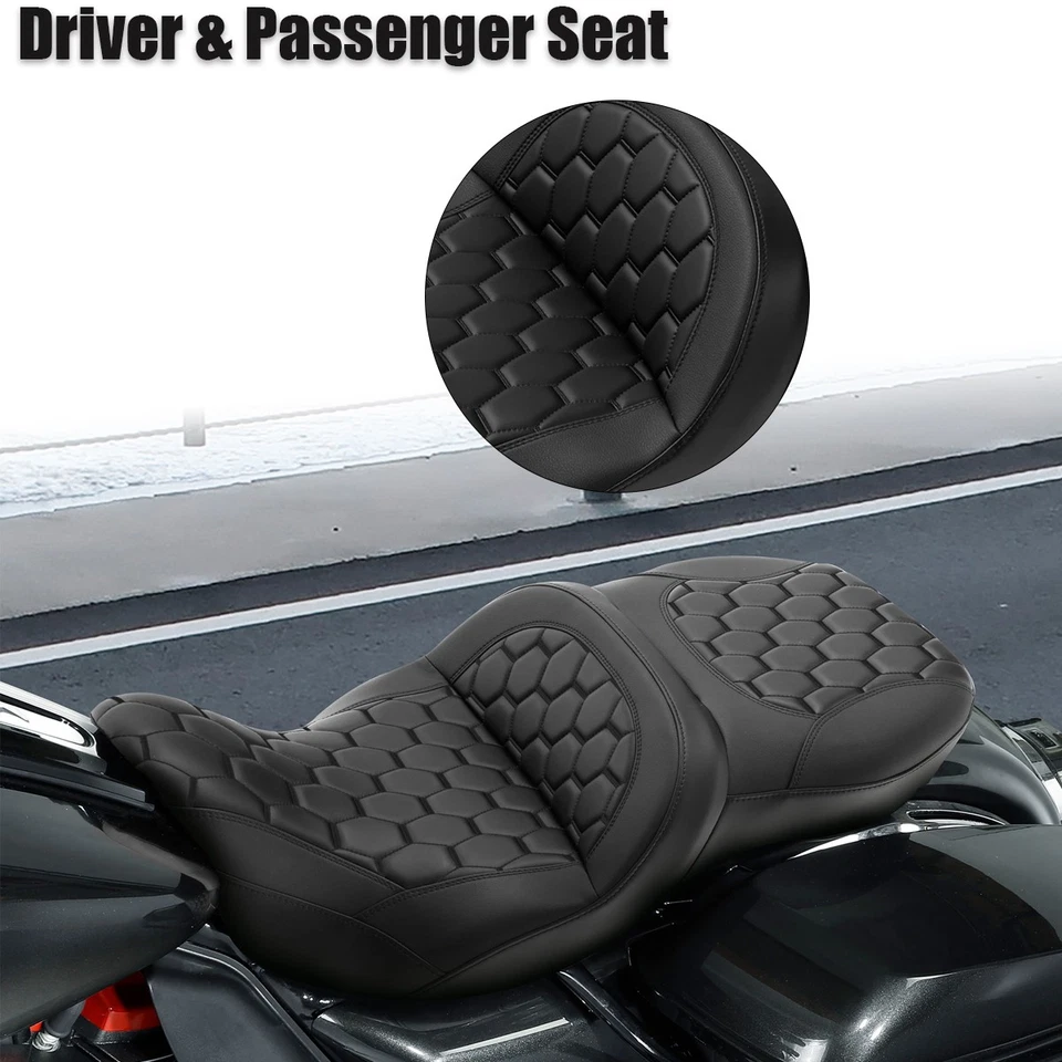 Driver Passenger Gel Seat Fit For Harley Touring Electra Road Glide 2009-2024 - Image 1 of 4