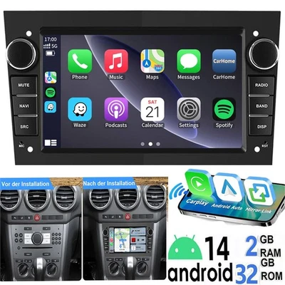 Für Opel Astra H Corsa C D Zafira B Vectra C Android14 Autoradio GPS RDS Carplay - Bild 1 von 4