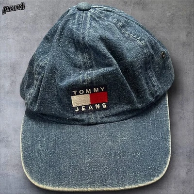 Tommy Jeans Sombrero Gorra Correa Trasera Azul Denim Parche Bordado Para Hombre Logo Clásico Foto 1 de 4
