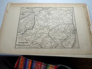 Vintage RR Map "Rochester and Pittsburg R.R. and Connections"  - Picture 1 of 1