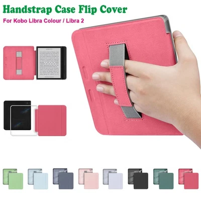 Custodia magnetica per Kobo Libra Colour / Libra 2 7,0" Smart Case con cinturino a mano