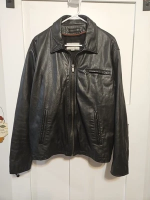 Chaqueta de cuero Wilson para hombre M. Julian negra talla grande cuero de calidad vintage  Foto 1 de 4