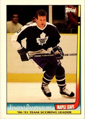 1991 Topps Team Scoring Leaders Vincent Damphousse #9 Toronto Maple Leafs - Image 1 of 2
