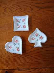 Vintage Milchglas handbemalt Spielkarte Symbole 3er Set - Bild 1 von 5