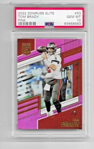 2022 DONRUSS ELITE FOOTBALL CARD #53 TOM BRADY PSA 10 PINK TAMPA BAY BUCCANEERS - Picture 1 of 5