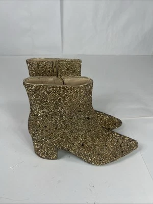 Betsey Johnson Sz 6 Rhinestone Boots SB Cady Glass Candy Gold Women’s - Image 1 of 4