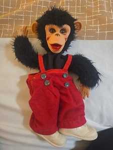 Vintage Zip Zippy The Monkey Rubber Face 15" Plush Doll Rushton Co Howdy Doody - Picture 1 of 20