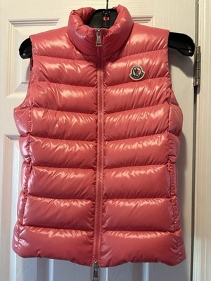 Moncler Ghany Gilet Pink Goose Down Quilted Puffer Vest Size 0 - Image 1 of 4
