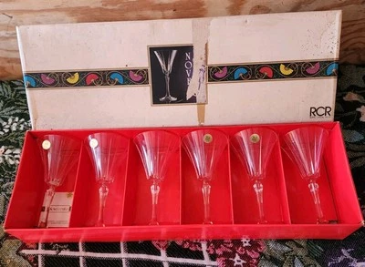 6 copas de cóctel transparentes Royal Crystal Rock Novecento de colección descontinuadas - NUEVAS - Foto 1 de 4