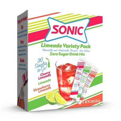 Sonic Singles to Go Limeade Variety Pack, Watertok Powder Drink Mix, Incluye Foto 1 de 4