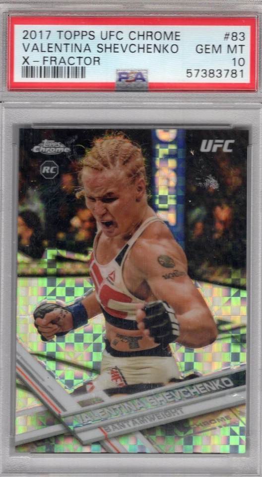 2017 Topps UFC Chrome VALENTINA SHEVCHENKO 83 RC XFRACTOR Rookie PSA 10 GEM MINT - Image 1 of 1