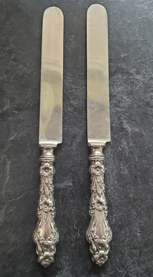 2=Facas de jantar de prata esterlina LILY WHITING Blunt SP Blade 9 5/8" #423 - Imagem 1 de 4