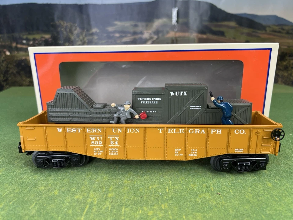 LIONEL 6-83254 O GAUGE WESTERN UNION ANIMATED COP AND ROBBER GONDOLA MINT IN BOX - Image 1 of 4