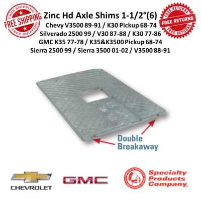 Juego de 6 cuñas de eje SPC Zinc HD ángulo de 1,5 grados para Silverado 2500, Sierra 3500 Foto 1 de 4