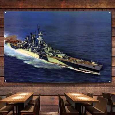 Battlecruiser Alaska Battleship Posters Prints Wall Hanging Flag Canvas Painting - Image 1 of 4