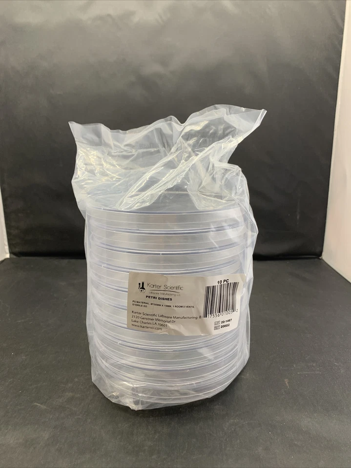 150mmx15mm Petri Dish with Cover, Karter Scientific 206G2 (Pack of 10) - Image 1 of 1